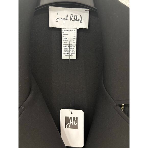NWT Joseph Ribkoff Black Scuba Jersey Boxy Jacket Style 253241 Size 10 - Picture 7 of 7